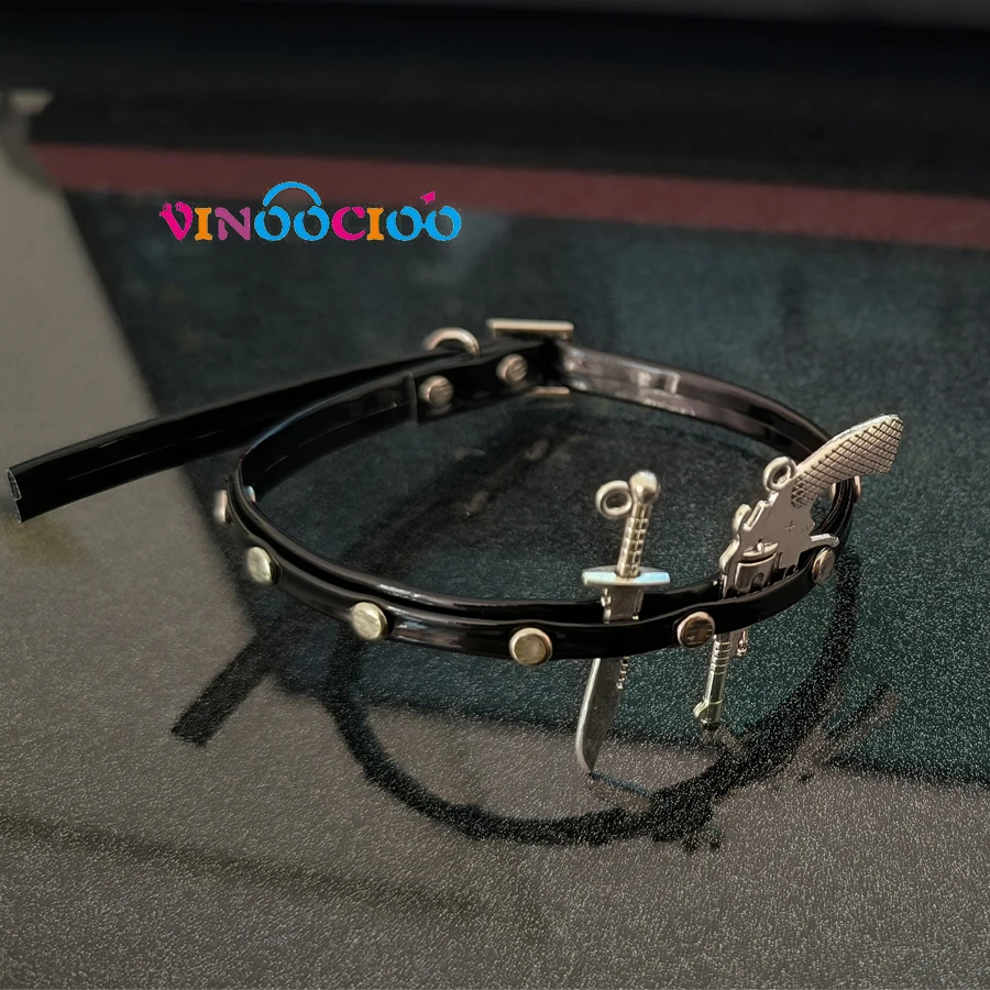 20cm Cotton Doll Accessories Choker Devil Eyes Necklace Leather Belt Waistband with Weapons Punk Style Cotton Doll Accessories