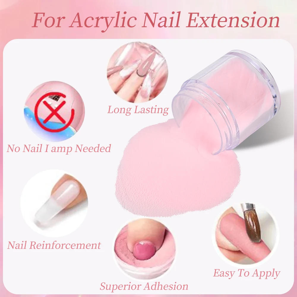 7g*6Pcs Professional Nail System Acrylic Powder Pink/White/Nude Nail Dipping Extension Crystal Powder Long-Lasting Polymer Dust