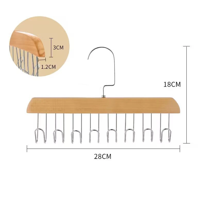 1/2개 나무 슬링 옷걸이 정리함, 여러 개의 고리가 있는 다기능 여성용 브라 걸이, 가정용 옷장 수납 랙