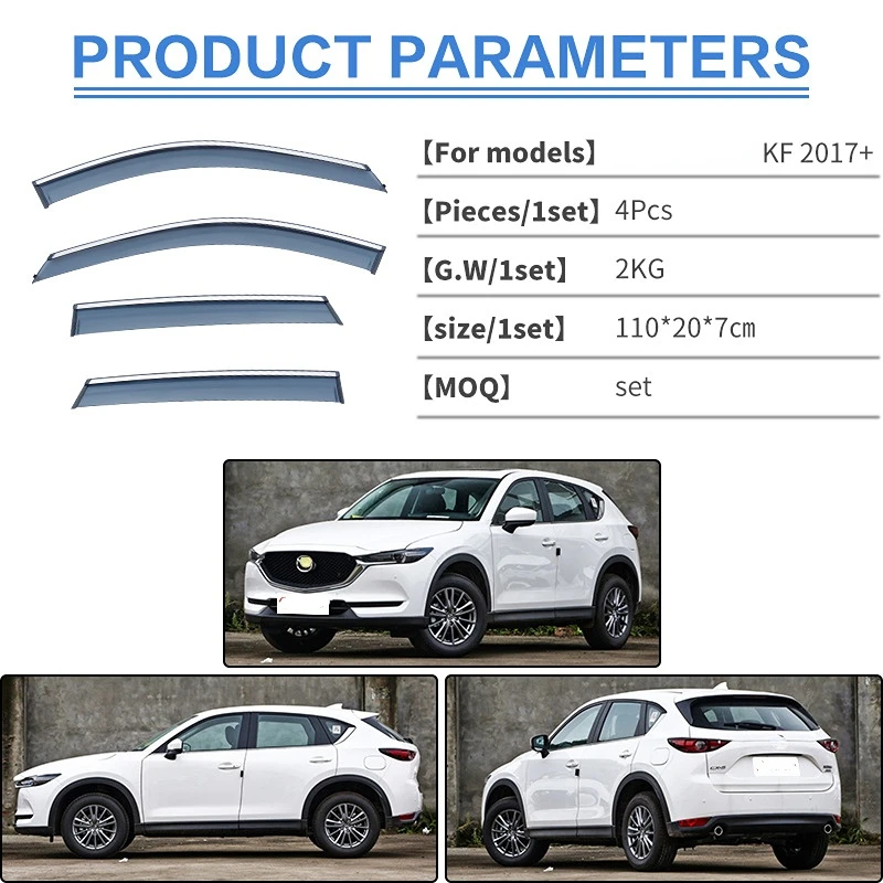 For MAZDA CX-5 CX5 KE KF 2013--Accessory Strip Deflectors Visors Rain Guard Door Visor Vent Shades Ventvisor