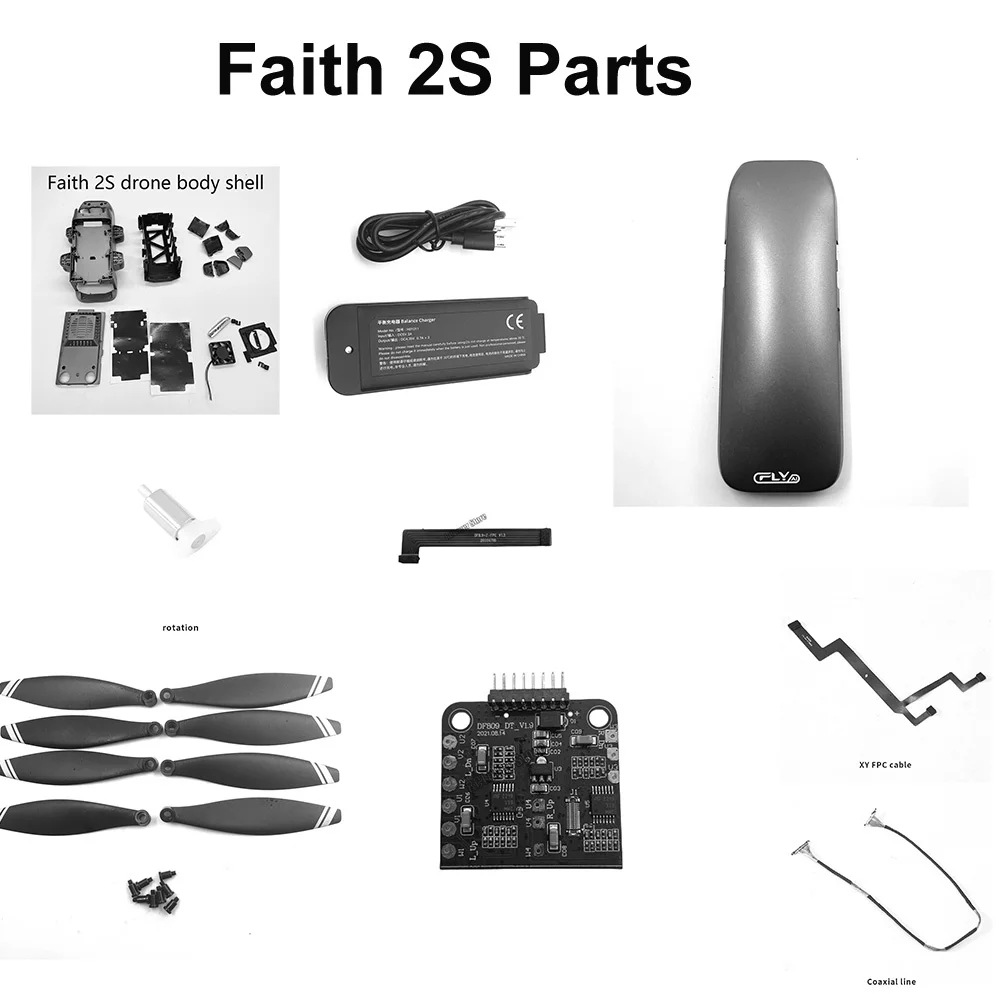 Запасные части для радиоуправляемого дрона CFLY Faith 2s/2S, лопастные пропеллеры, корпус, пульт дистанционного управления, камера, кабель, рычаг, зарядное устройство, GPS