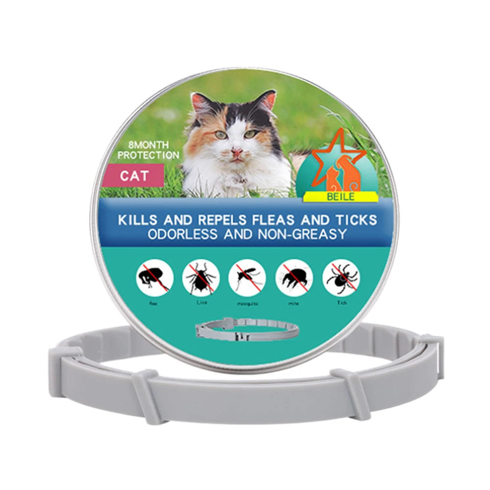 Flea Collar 8 Months Protection Pet Anti Flea Tick Neck Collar Natural Flea and Tick Prevention Collar for Dogs and Cats