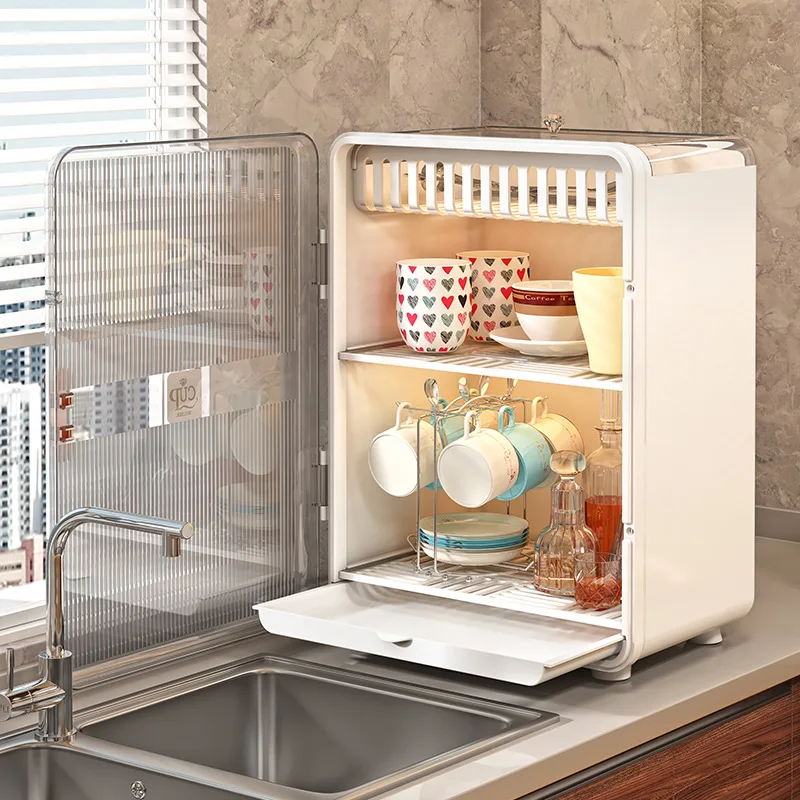 

Пластиковая Пылезащитная полка для хранения кофейных кружек, прозрачная настольная полка для хранения Слива косметики и макияжа, коробка, различные держатель, Домашний Органайзер