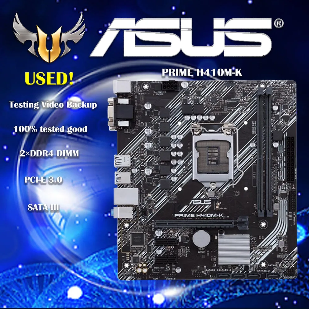 

Asus PRIME H410M-K Original Desktop Intel H410 H410M DDR4 Motherboard LGA 1200 i7/i5/i3 USB3.0 M.2 SATA3