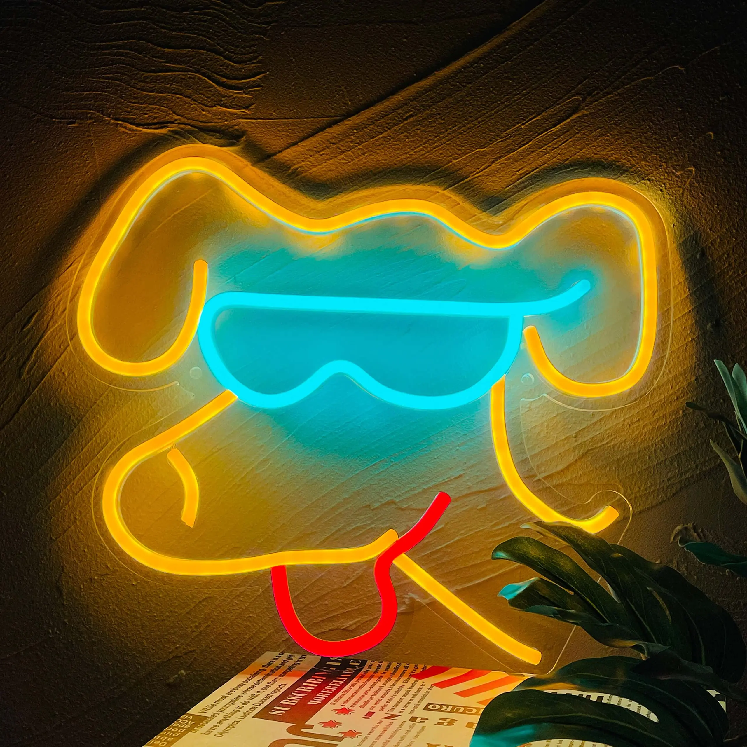 

Cute Dog Neon Sign Glasses Dog LED Neon Light Animal Sign Business Sign Bedroom Decor Wall Hangings Signs Art Wall Decoration