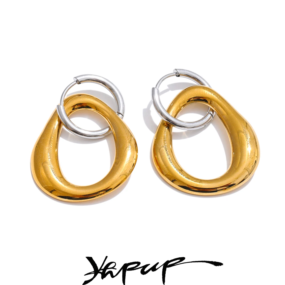 Yhpup Stainless Steel Drop Earrings Women