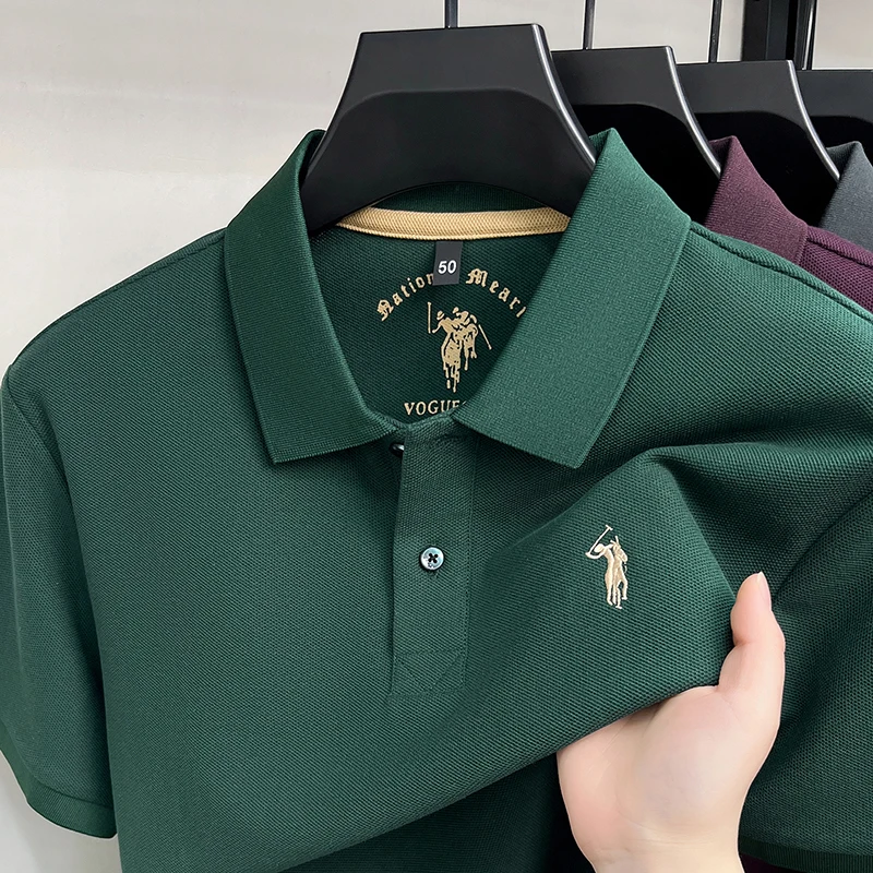 High-End 100% Baumwolle Kurzarm Polo Shirt Herren Sommer Luxus Marke Klassische Paul Pony Stickerei Freizeit Business Mode Golf T-Shirt – Detail 30