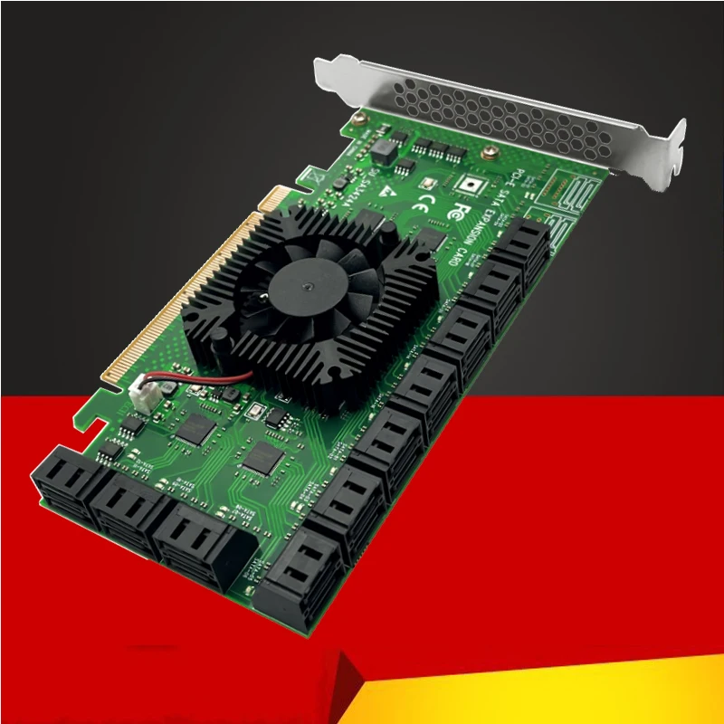 

Адаптер Chi a Mining Riser, 20 портов SATA PCI-E, PCIE SATA PCI Express X16 SATA, контроллер карты PCIE на SATA3, 6 Гбит/с, плата расширения, новинка