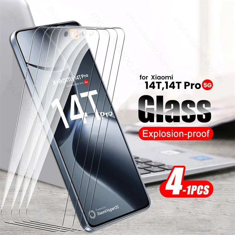 1-4 Uds vidrio HD para Xiaomi 14T 14 T Pro 14TPro T14 5G 9H protectores de pantalla de vidrio templado película en Xaiomi Xiaomy Mi14T Mi 14 T 5G