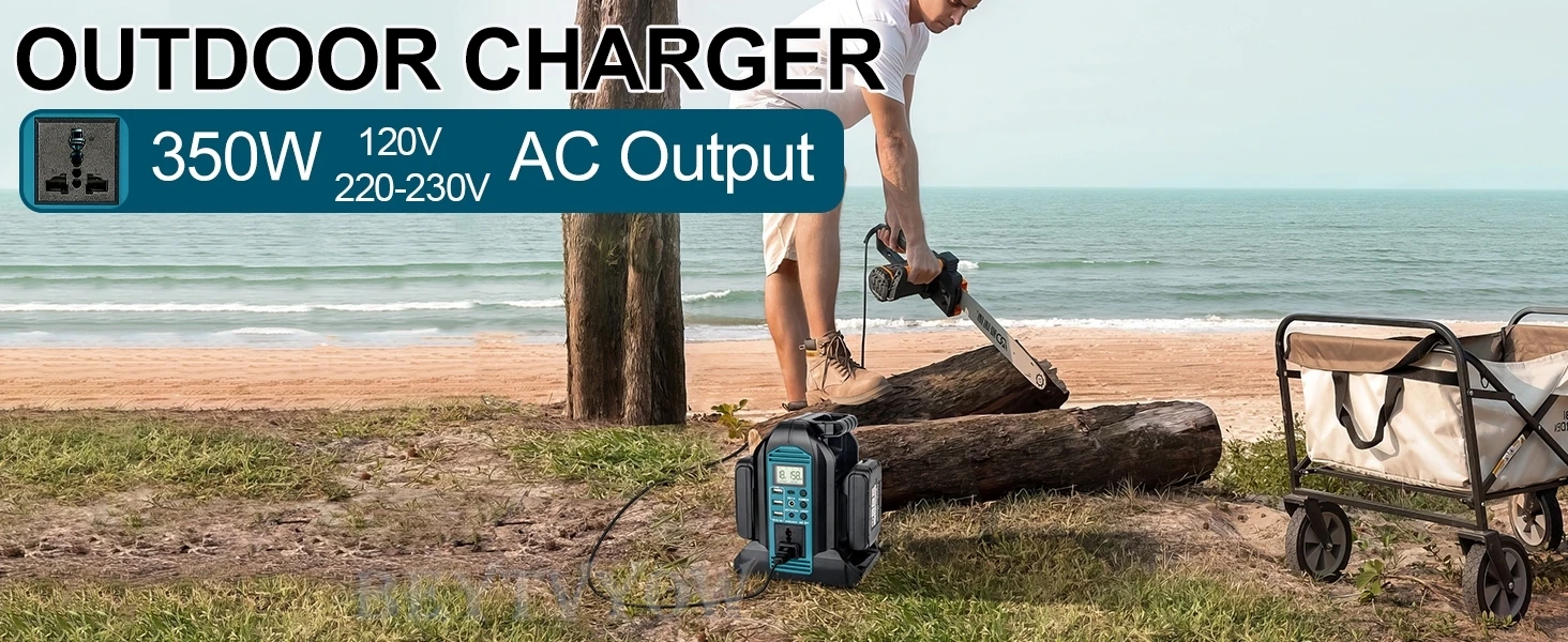 Power Inverter Compatible with Makita 18V Battery 2-Ports 350W DC 18V to AC 110V
