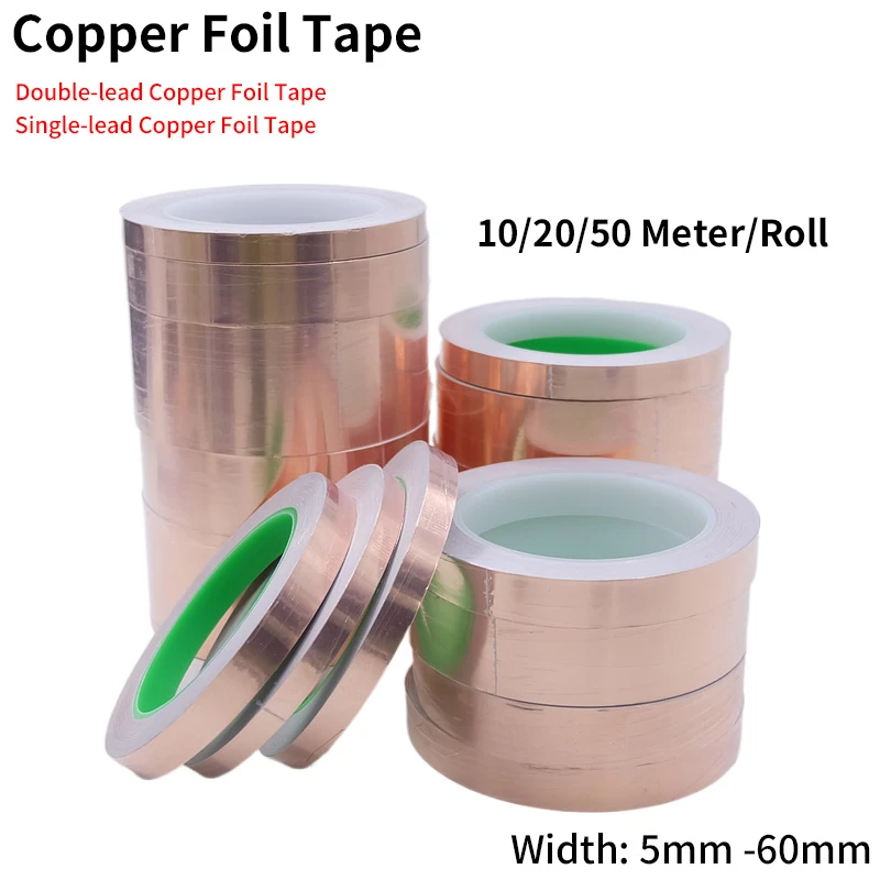 Copper Tape Double Side Adhesive 10/20/50m Copper Foil Tape Adhesive