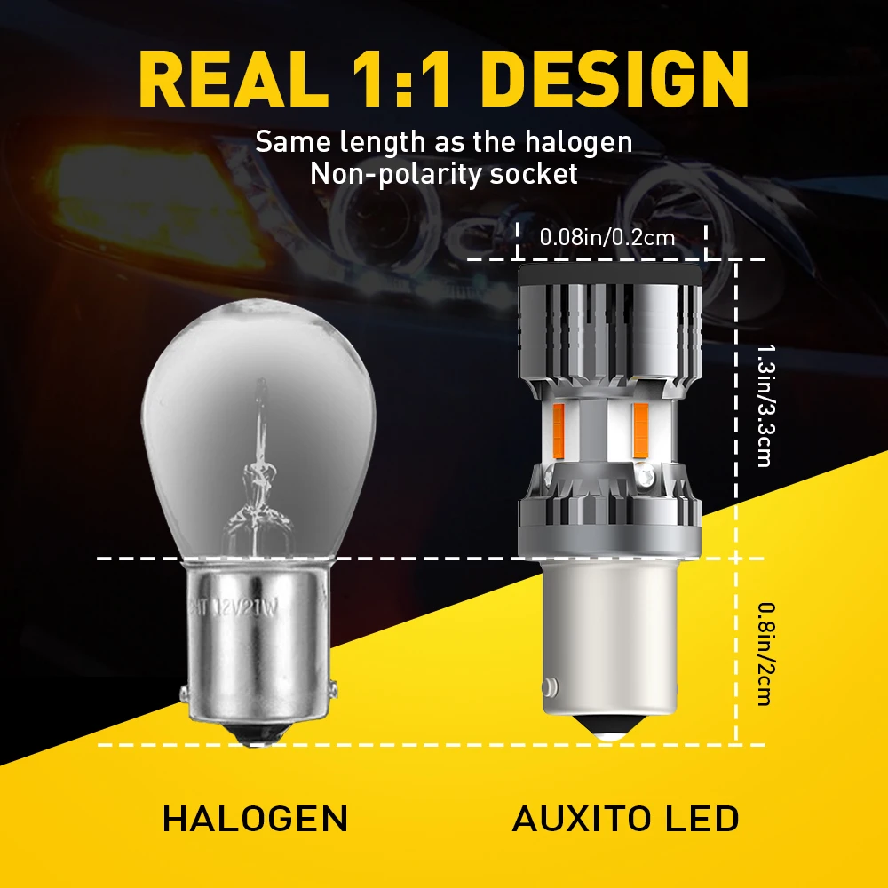AUXITO- ÷  1156 BAU15S PY21W BA15S P21W LED ,  õ, Canbus 1156 LED  õ, Ȳ Ȳ, 2 