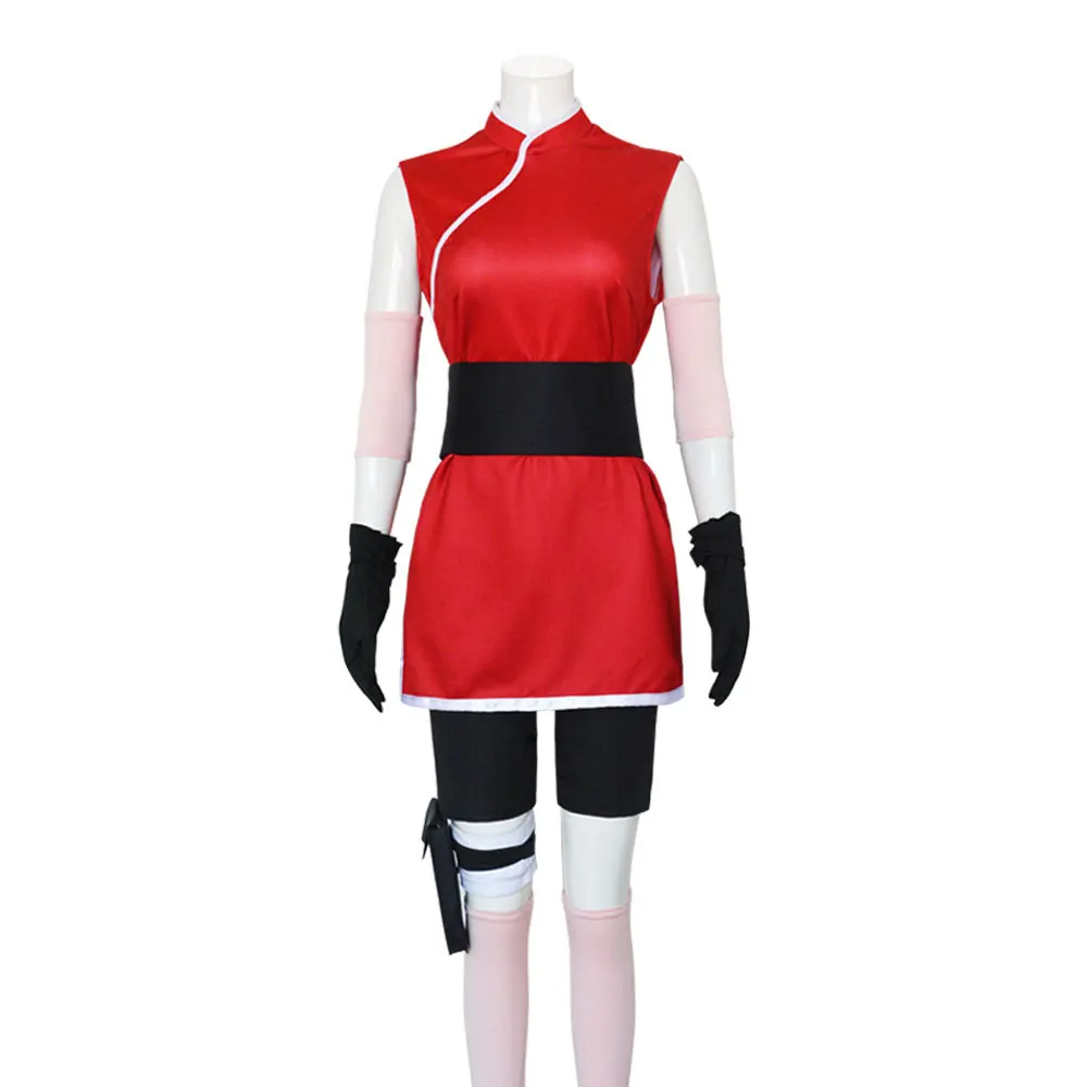 Naruto Sakura Haruno Konoha Ninja Skirt Outfit Cosplay Costume