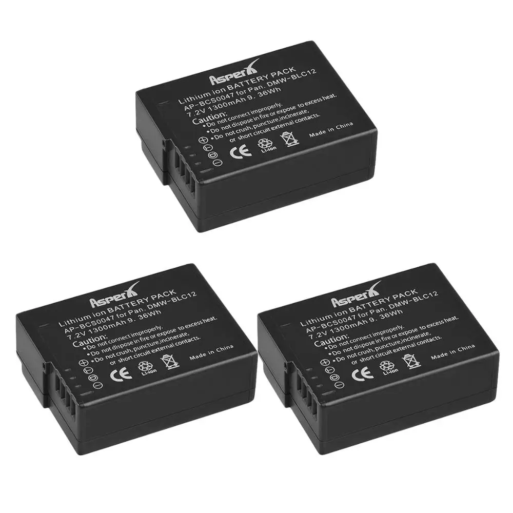 3X Dmw Blc12Pp Blc12E Blc12 Dmc-Gh2 Dmw-Blc12 Batteria Bateria Per Panasonic Lumix Dmc-Fz200 Dmc Fz200 G5 G6 Gh2 Btp6 Dmw-Btc6