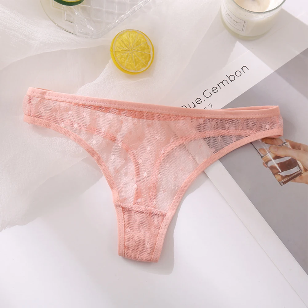 Sexy Women's Mesh Sheer Transparent Thong Panties Lingerie For Ladies Female Underwear G-String Briefs Thongs Underpanties