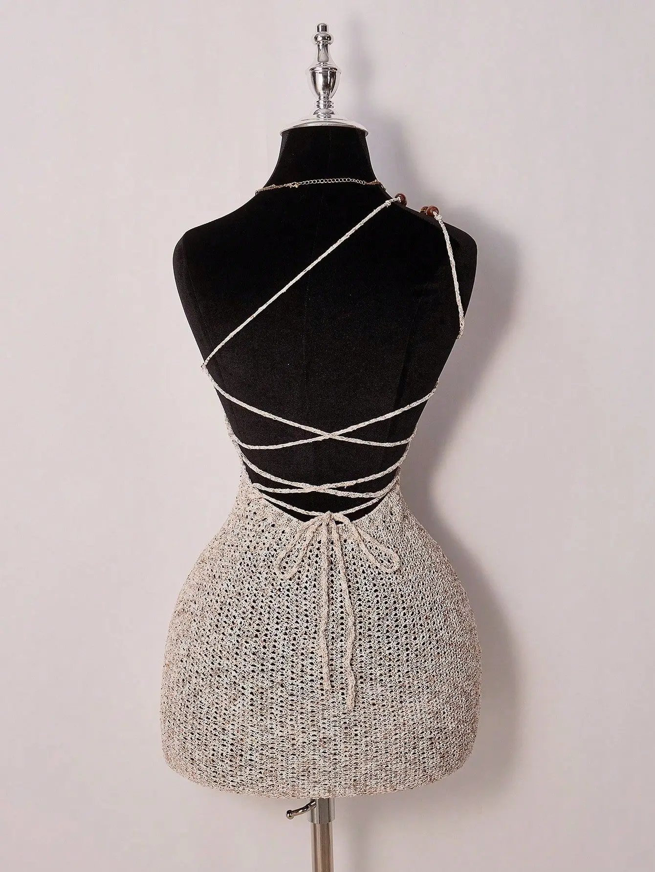 starfish crochet mini dress back view