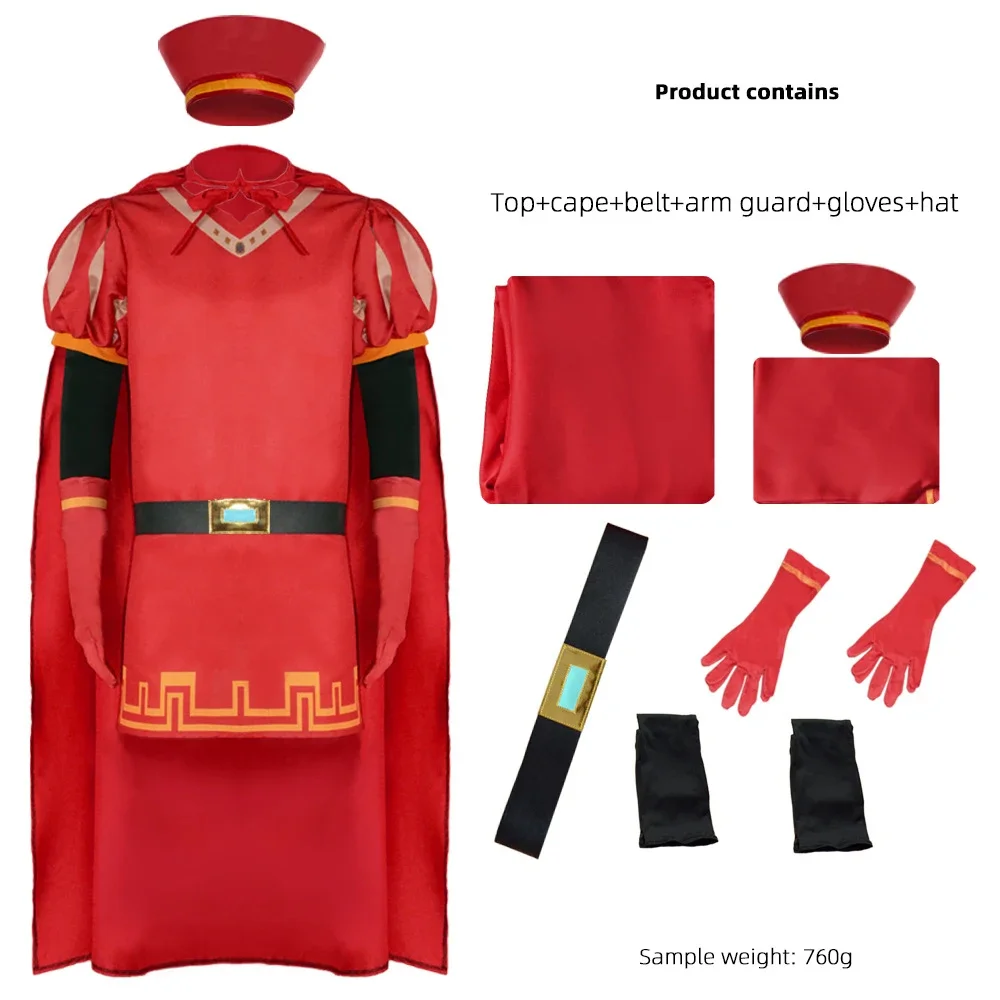 

Lord Farquaad Cosplay Costume Outfits Dress Cloak Hat Halloween Carnival Party Role Playing Disguise Suits for Adult Boys Mens