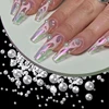 50/100/200Pcs Grey Pink Pearl Shape Nail Art Decorations 3D Flat Back Nail Charms For Art Flatback Beads DIY Nail Accessories 5