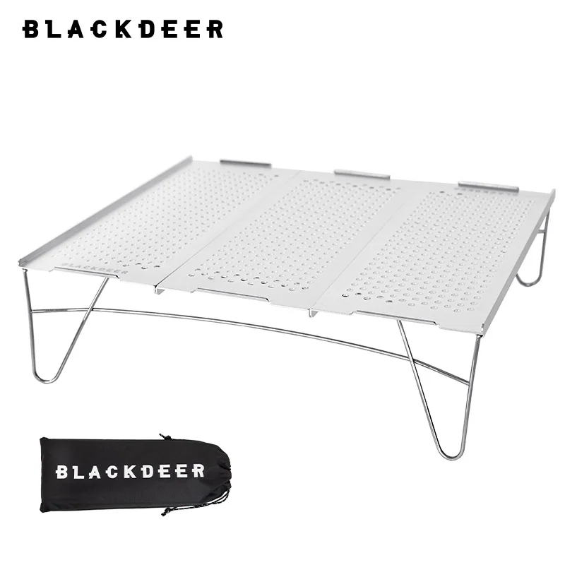 

Blackdeer Outdoor Table Foldable Portable Aluminum Alloy Ultralight Camping Barbecue MINI Table Camping Furniture silver