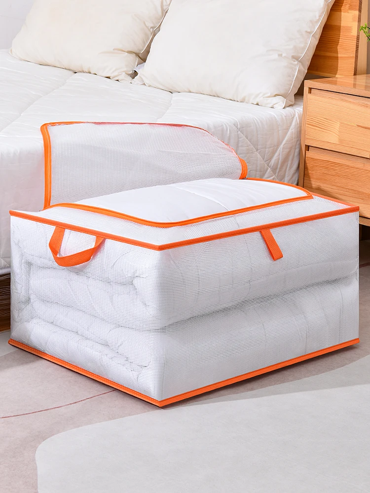 1PC large capacity clothing storage bag foldable large mobile bag Moving mobile storage bag Dust cleaning bedroom living room 3