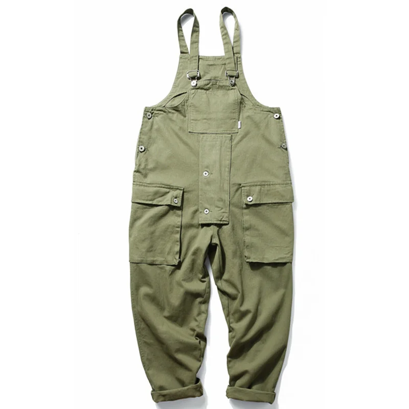 

Spring Men's Jumpsuits Overalls Outdoor Hiking Trekking Fishing Pants Male Multi-pockets Straight Hip-hop Loose Tooling Trousers