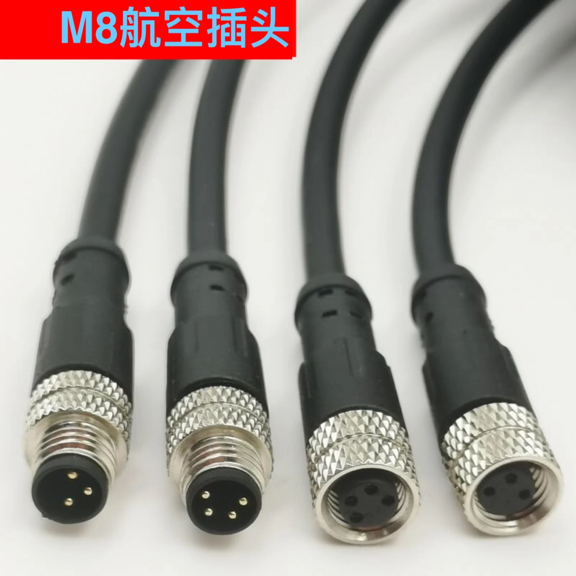 Connettore M8 Cast In One M8 Sensore Spina Aeronautica Spina Maschio E Femmina Cavo Di Collegamento 3-Core 4P5-Core 6-Core 8-Core