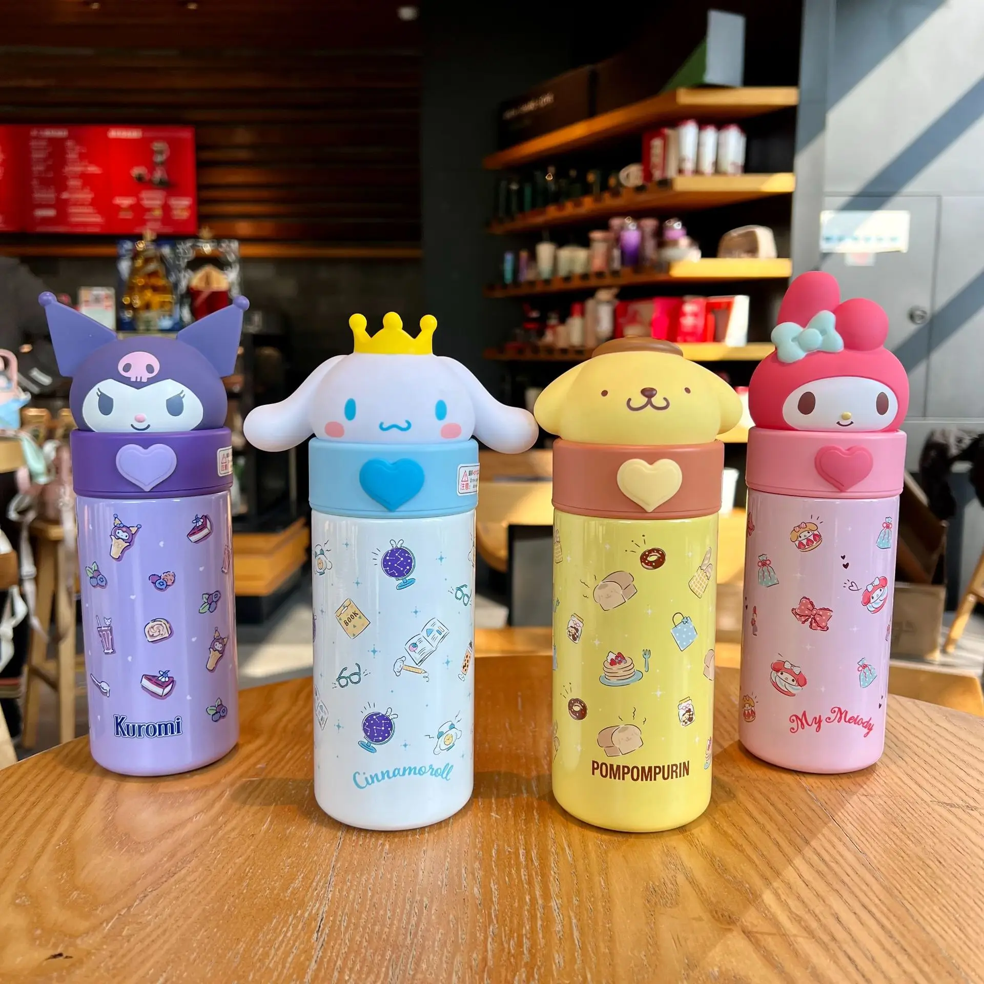 

New Kawaii Sanrio Kettle Kuromi Cinnamoroll Anime Cartoon Thermos Cup Portable Kettle Student Children's Hot Water Cup Gift
