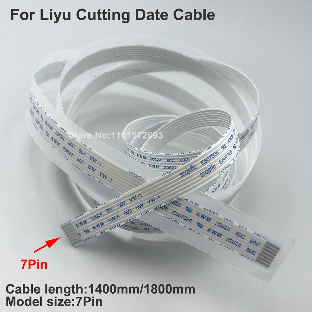 

2PCS Liyu Plotter Parts 7Pin 1.4M 1.8M Date Cable for Liyu SC631 SC801 TC-1261 SC-1261E Cutting Carriage Trolley Board Cables