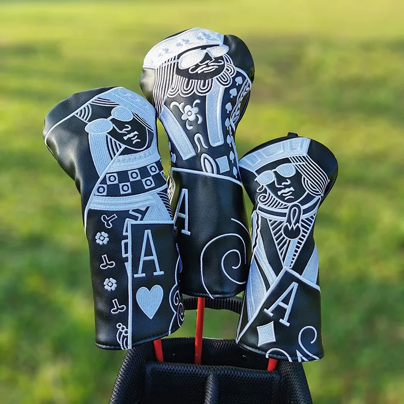 Kings and Queens Golf Head Covers | Golf Head Cover for Driver/Hybrid/Wood  | Leather Embroidery