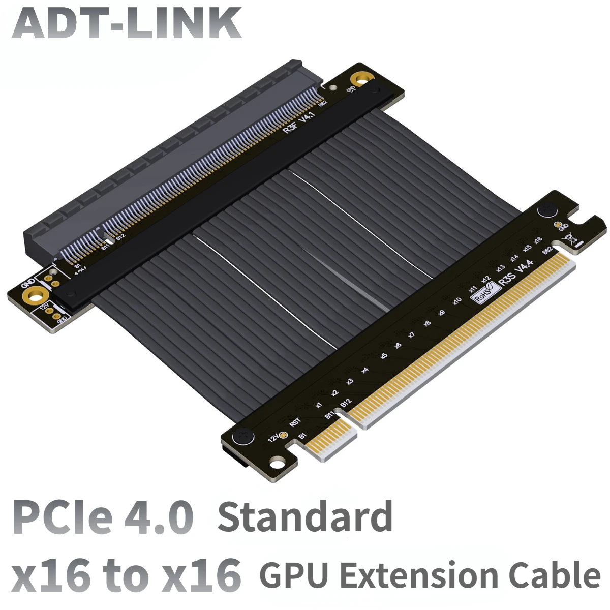 ADT-Link Cavo Di Prolunga PCI-E 3.0 X16 Maschio-Femmina R33SL 20cm - Estensione Per Scheda Grafica GTX1080ti, RX580