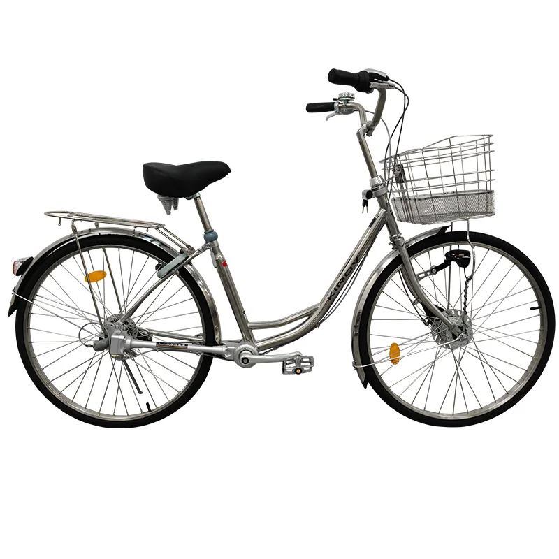 改チャリ 実動 5速 ジブリ感 スチームパンク 蒸気機関的 26インチ KIROV 26 Inch Shaft-driven saves effort bicycles（ silver