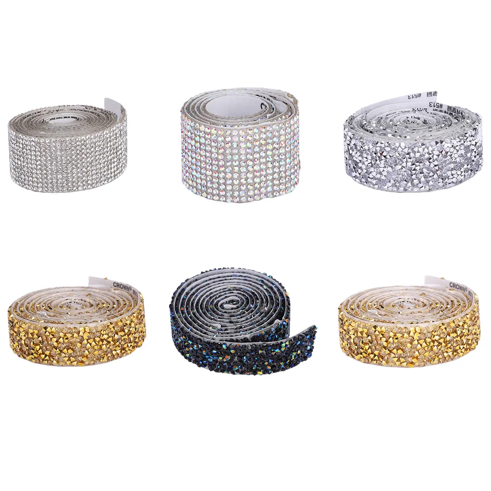 pegatinas para decoración de regalo 4 rollos de piedras brillantes autoadhesivas patrón de leopardo, 4 tamaños cinta de estrás cinta de diamantes de imitación 