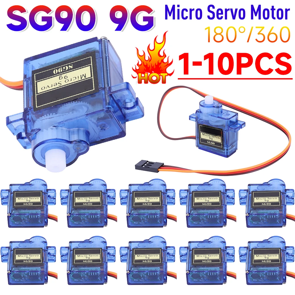 Micro Servo Motor 180°/360° for RC Models and Mini DIY Projects