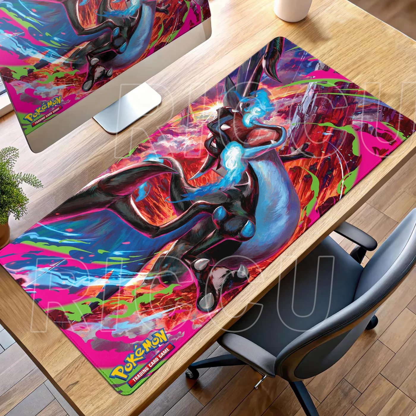Alfombrilla de ratón de anime Charizard, alfombrillas de escritorio, accesorios para juegos, alfombrilla grande para teclado de ordenador, oficina, PC, portátil, alfombrilla de escritorio Pokemon