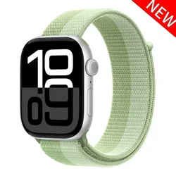 Premium Nylon Loop Strap for Apple Watch - Versatile and Durable Replacement Bracelet (115 Mint Green)
