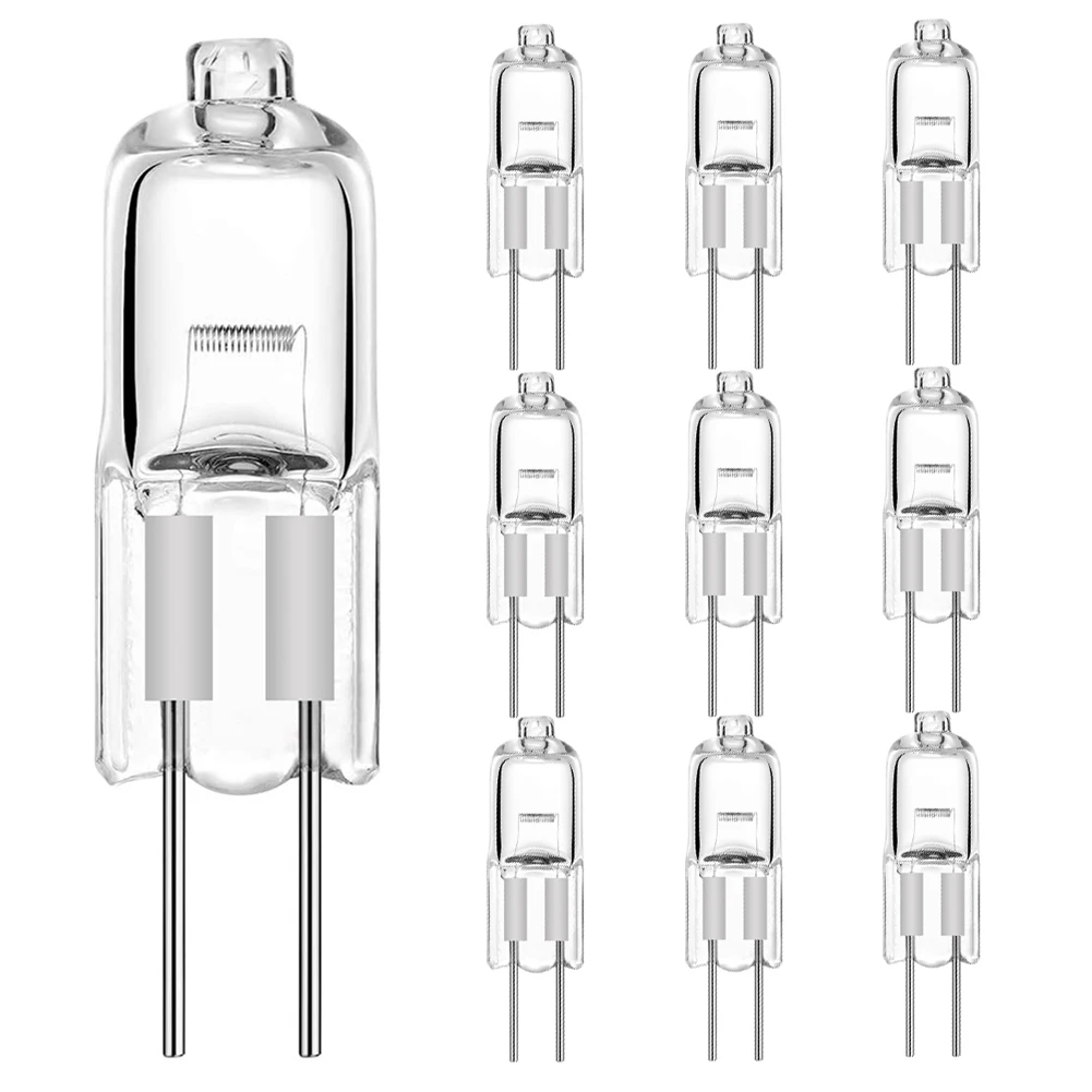 10pcs G4 Halogen Bulb 12V 5W 10W 20W 35W 50W G4 Halogen Bulbs Light Globe Lot JC Bi-Pin LED Lamp Warm White Replace LED Lamp