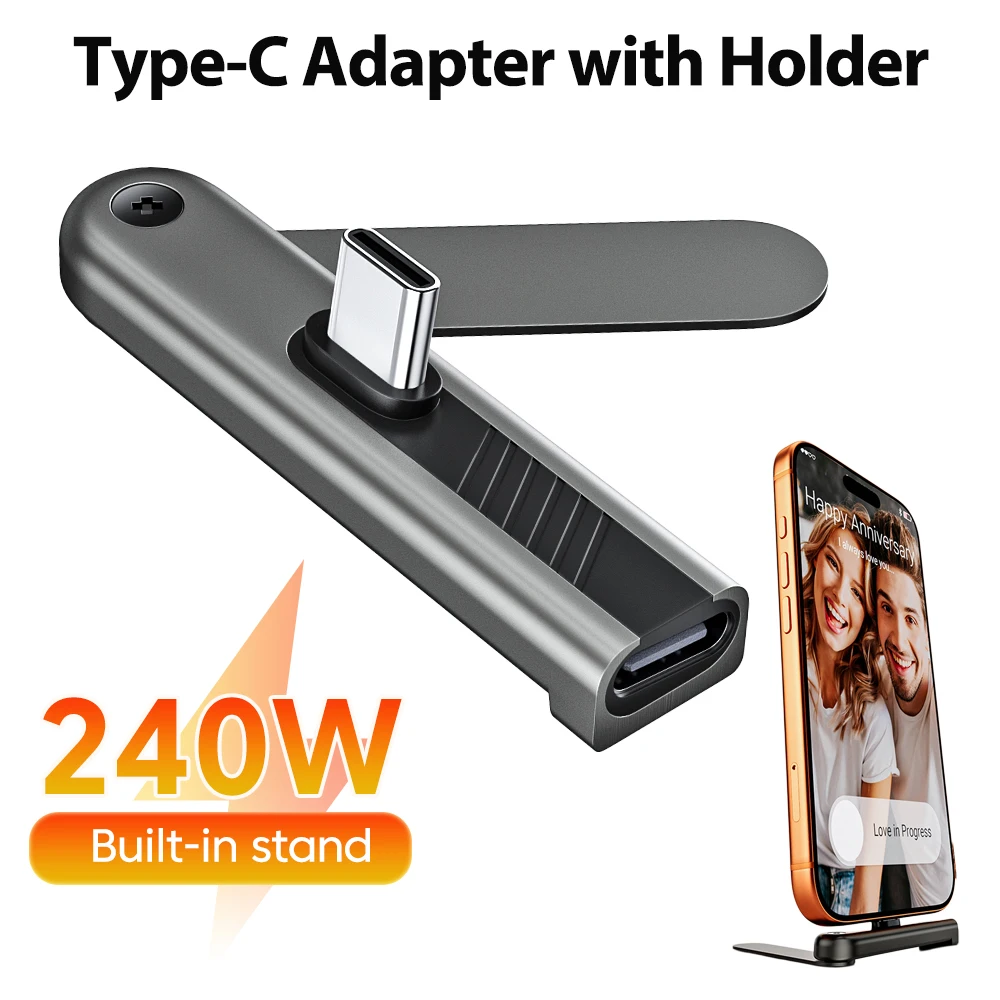 1/2/3PCS 240W 고속 충전 전화 어댑터 유형-C 남성-여성 어댑터(브래킷 ..