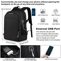 Men's 16-inch Laptop Bag Casual Travel Backpack Ultra-Light Waterproof Luminous Logo Multifunctional Student School Bag 2