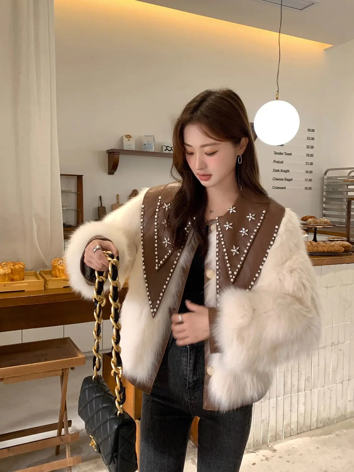 Korea Winter Faux Fox Fur Grass Coat For Women'S Youth Fur One Piece Doll Neck Fur Free Shipping