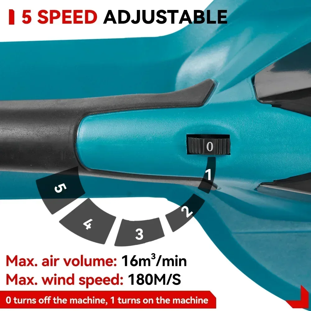 Air blower 5500W Brushless Electric Cordless Leaf Blower Leaves Snow Dust Cleaning Tool Fit Makita 18V Battery Pins
