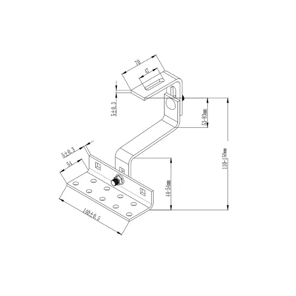 180&deg; Adjustable Solar Roof Hooks Tile Roof Mounting Bracket Hook PV Photovoltaic Side Mounting Brackets solar panel mounting set for Fixing Solar Panel