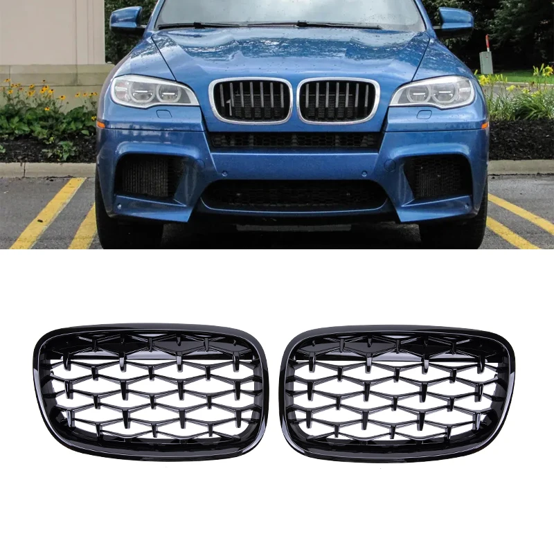 Griglia Renale Diamantata Griglie Da Corsa Griglie Anteriori Per Auto Griglie Stile Styling Auto Per Bmw X5 X6 E70 E71 2008-2013 Sostituzione 2 Pz