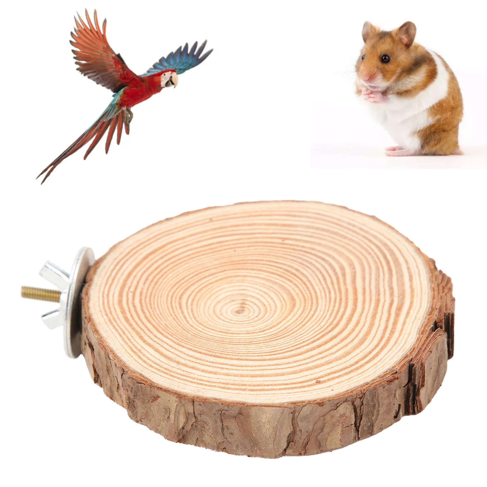 Birds Round Perch  Natural Wooden Stand for Cage Birds Parrots Biting Standing Round Natural Wood Stand for Bird 2