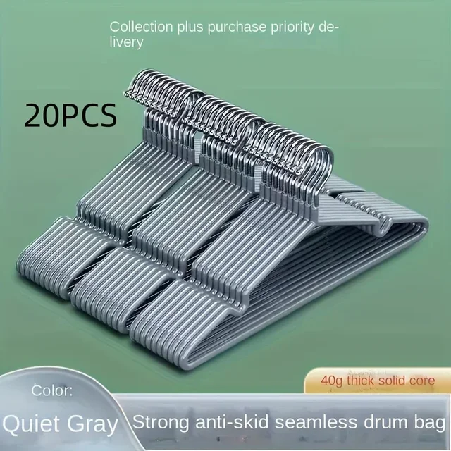 Grucce da 20 pezzi con design antiscivolo, appendiabiti senza traccia, robusti grucce resistenti e resistenti 5