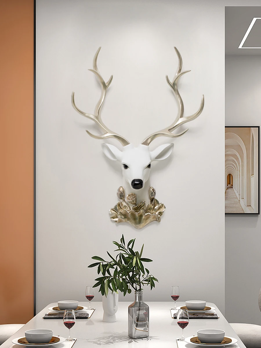 

Modern Luxury Nordic Lucky Deer Head Wall Pendant Living Room Dining Room TV Background Wall Decoration Wall Pendant