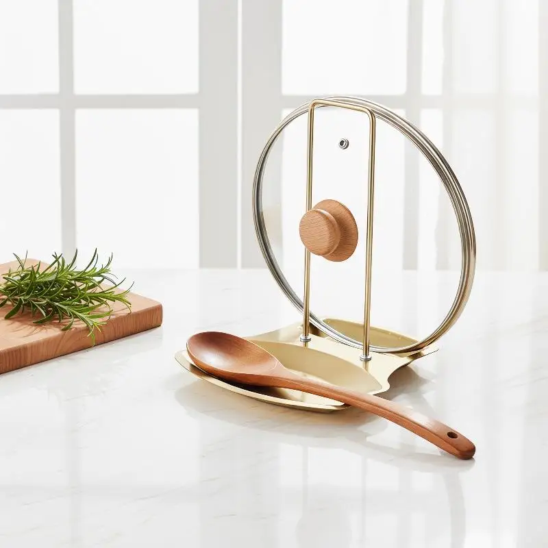 Stainless Steel Pot Lid Holder Kitchen Storage Rack For Utensils And Dish Storage Multi-Functional Home Use Organizer