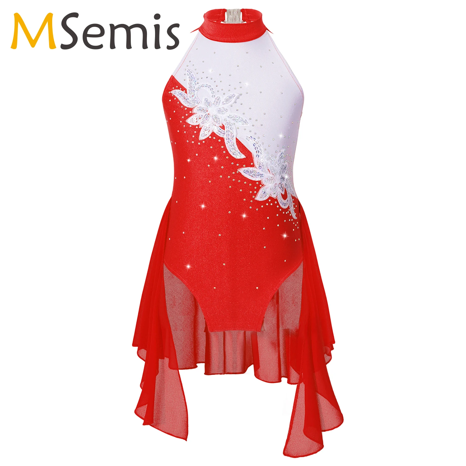 

Детское балетное платье для девочек, яркое цветочное гимнастическое трико, шифоновая юбка, лирический танцевальный костюм, Современная Одежда для танцев