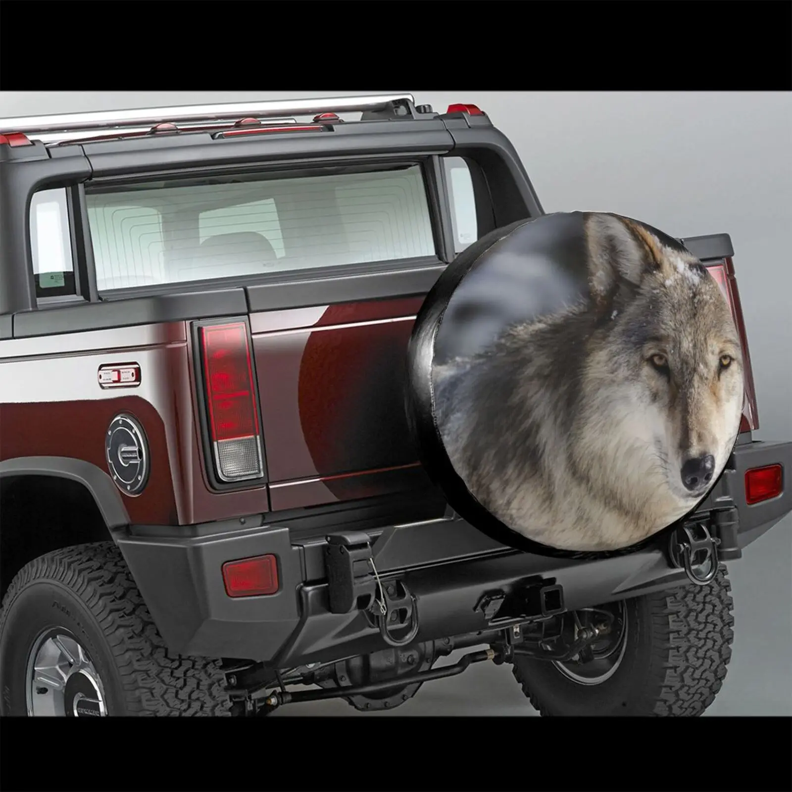 

3DWolf Tire Cover Custom Spare Tire Cover Drainage Tire Cover for All Models 15 Inch Outdoor Travel Beach Design Tire Cover