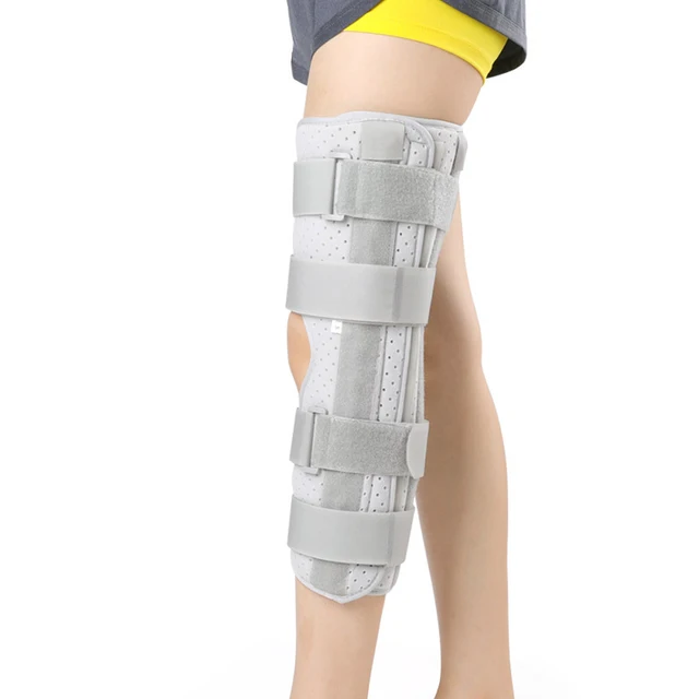 3Panel Knee Immobilizer Full Leg Support Brace, Aluminum Alloy