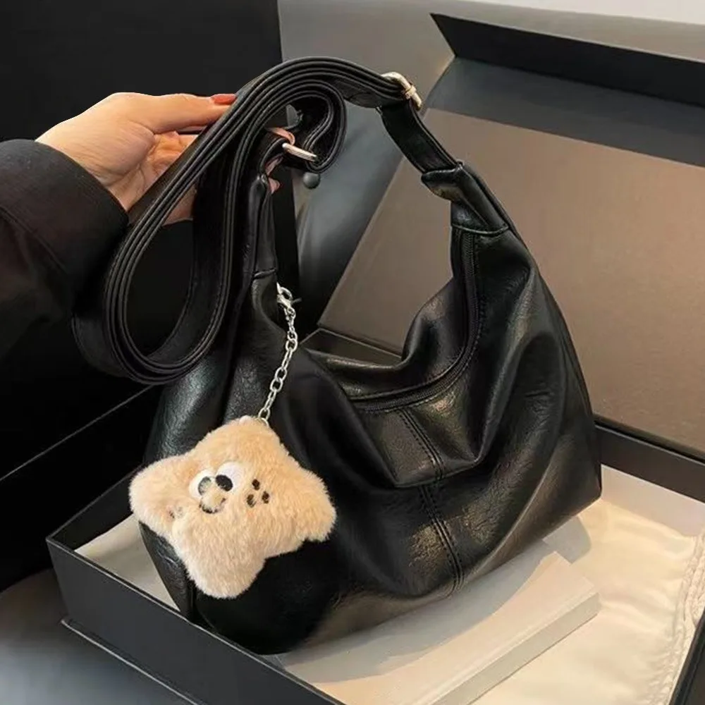 Dames schoudertas van kunstleer in hobo stijl tote bag_voghion.com